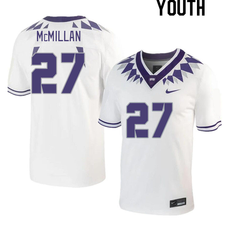 Youth #27 Jaionte McMillan TCU Horned Frogs 2023 College Footbal Jerseys Stitched-White - Click Image to Close
